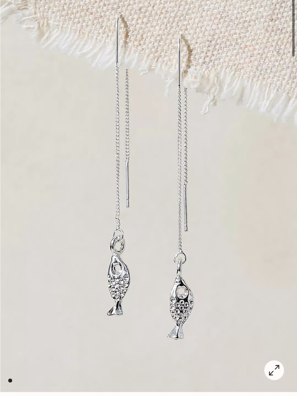 Free People- Delicate Silver Fish Threader Earrings - Dainty Drop